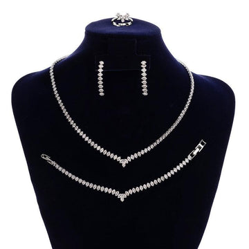 NEW ARRIVAL - Simple Lovely Ladies AAA+ Cubic Zirconia Diamonds jewellery Set - The Jewellery Supermarket